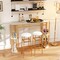 60 Inch Long Bar Table Narrow with Faux Marble Tabletop and Storage Shelves-White